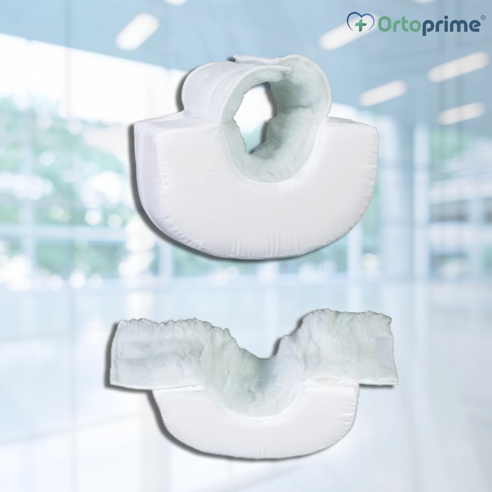 OrtoPrime Pack 2 Taloneras Antiescaras Forma Curva - Protector Ortopédico de Talón Pies y Codos - Par Dos Unidades - Talla Universal Adaptable - Cojines Antiescaras para Silla de Ruedas y Cama