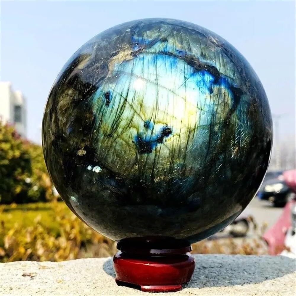 SHFTQXSLAT Beautiful Labradorite Ball Rainbow Quartz Crystal Sphere Gem Ornaments (Size : 1500-1600g)