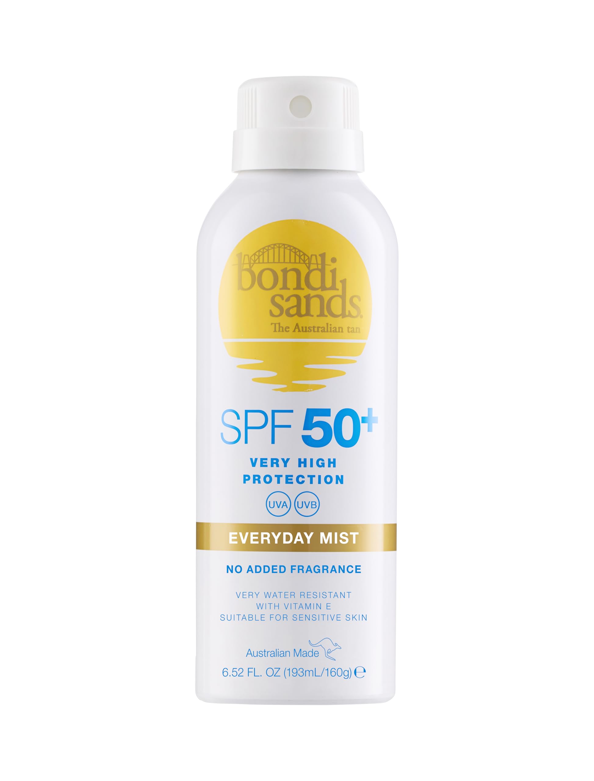 Bondi Sands Fragrance Free Sunscreen Aerosol Mist SPF 50 | Non-Greasy Broad Spectrum Formula Moisturises, Soothes, and Protects Skin, Water Resistant Up To 4 Hours + Cruelty Free | 160g/5.64 Oz