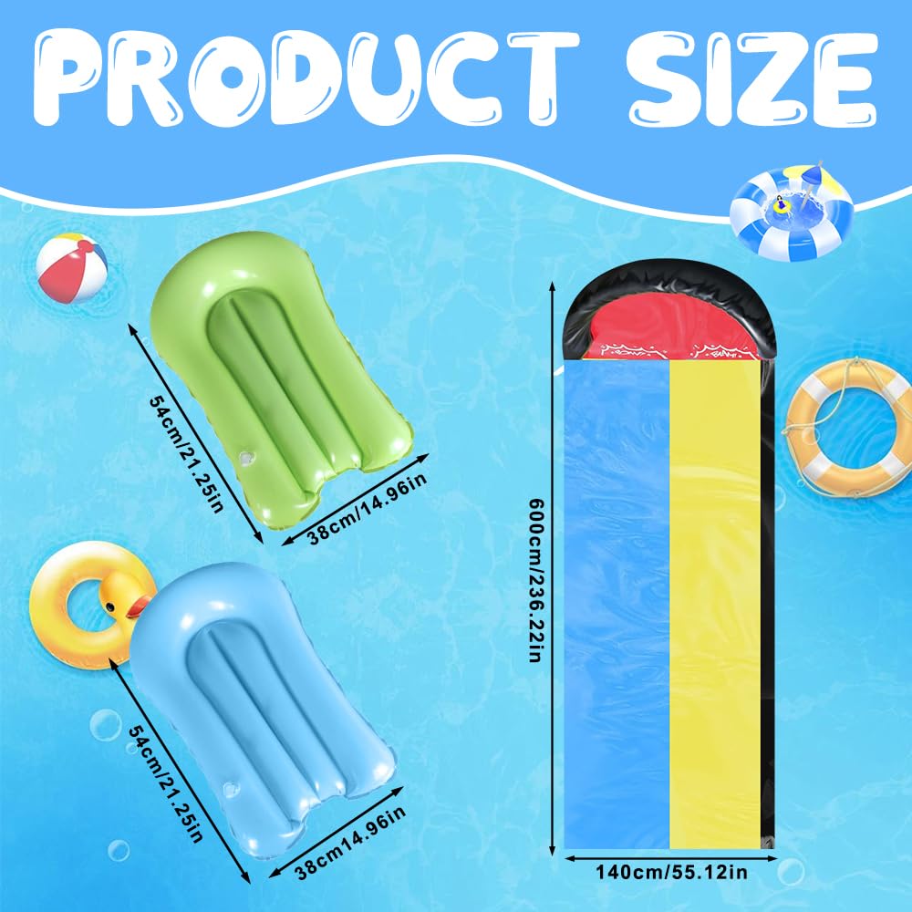 Wasserrutsche Garten 6,1 x 1,4 m Double mit 2 Bodyboards, Wasserrutschbahn mit Sprinkler
