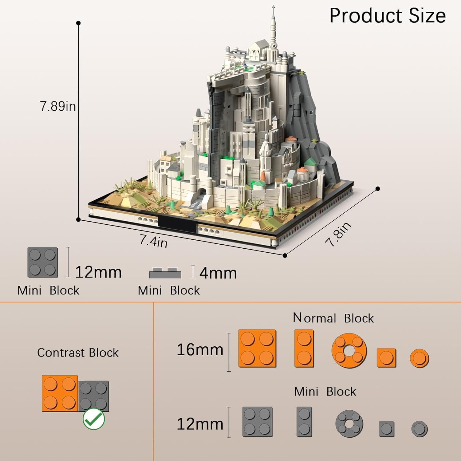 Architecture Klemmbausteine Ideas Mini Bausteinen, Film STEM Lord Magic Moc Rings deko Geschenk für Erwachsene Jungen ab 8-16+ Nicht Kompatibel Mit Lego 1680pcs