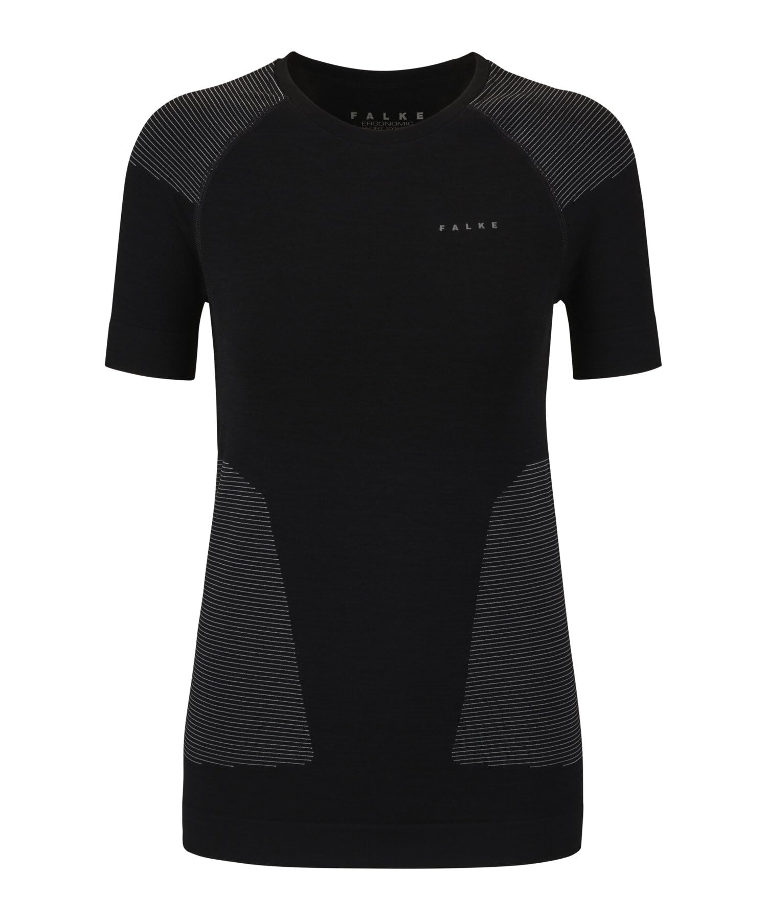 FALKE Kobiety Warstwa podstawowa (góra) Wool-Tech Light Protective W S/s Ts wełna materiał funkcjonalny regulujące klimat 1 Sztuka, Czarny Black 3000, M