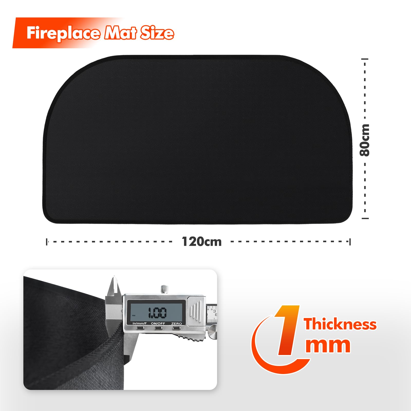 Hearth Rugs for Fireplaces Fire Resistant 120x80x0.1cm Fireproof Fireplace Mat - Image 2