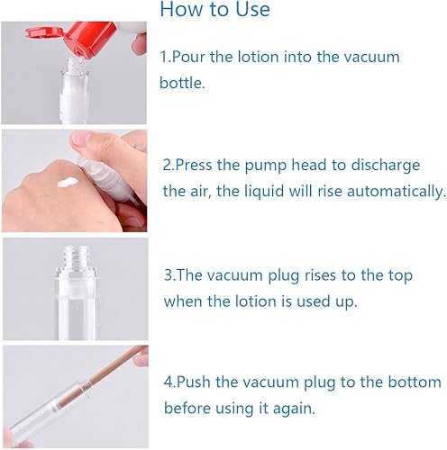 Miniatura 3 de 6 botellas de plástico transparente sin aire de 0.17 onzas (0.2 fl oz), dispensador de tamaño de viaje, dispensador de maquillaje, vial de