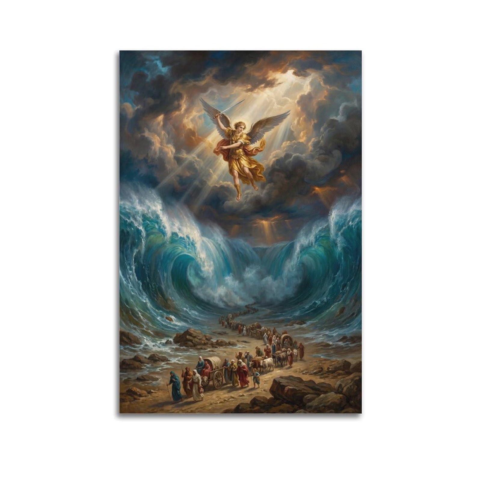 OKNGB Bible Christian Poster St. Michael Archangel Guarding Israelite Decorative Painting Canvas Art Picture 24x36inch(60x90cm)