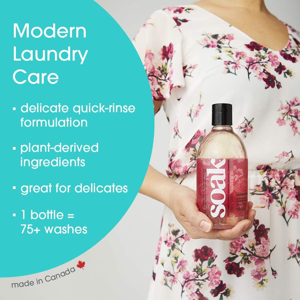 Soak Laundry Soap – No Rinse, Plant Derived Hand Wash Detergent - 375 ml / 12 fl. oz, 75+ Washes (Celebration) - Image 6