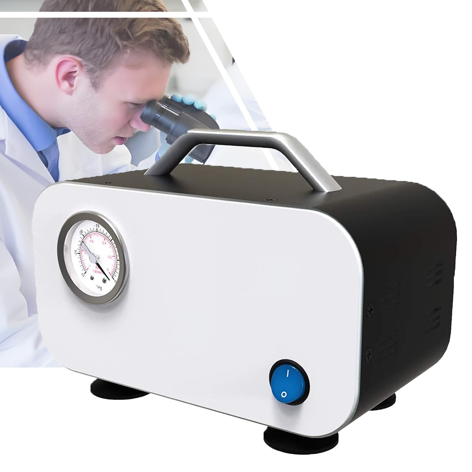Pompa per Vuoto a Membrana Senza Olio Pompa per Vuoto Portatile a Pressione negativa Pompa per Filtro per Vuoto da Laboratorio Industriale (15L/min)