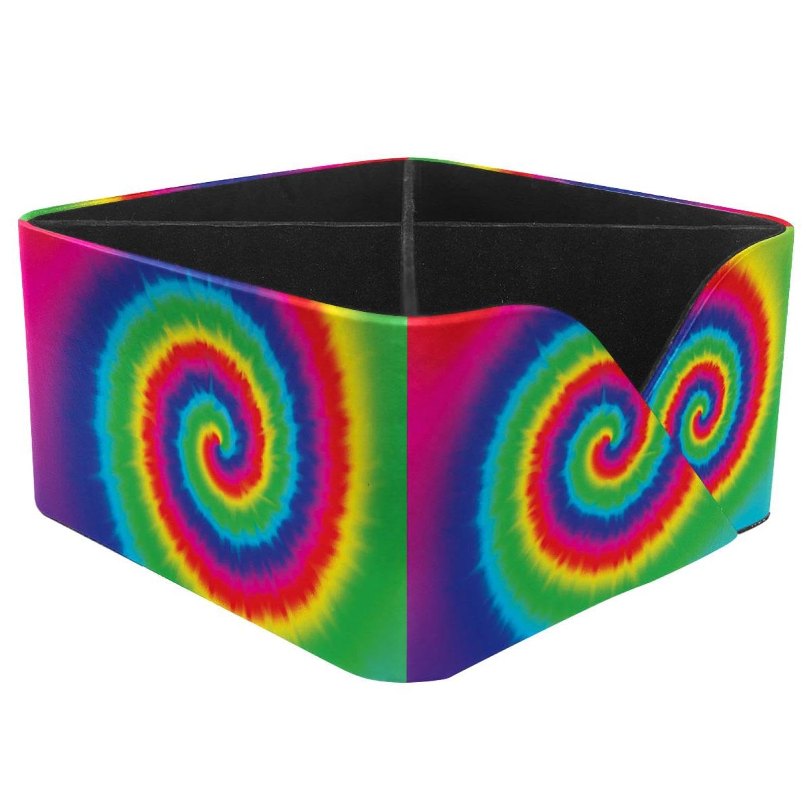 KengjuTesu Tie Dye Desktop Organizer Pen Holder, Rectangular Pencil Cup for Office, Study and Makeup Stations