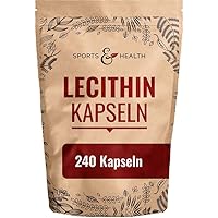 Lecithin Kapseln - 240 Softgel Kapseln - 1200mg pro Tagesdosierung - Hochdosiert - Sojalecithin, Lethicin, Lezitin