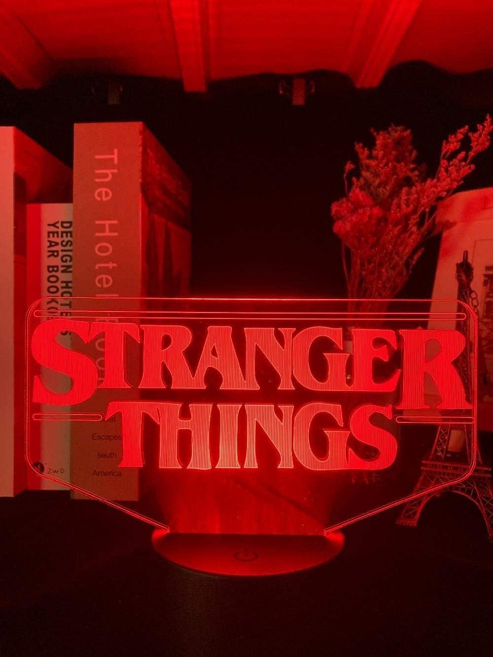 Ilusión de luz Nocturna 3D LED Serie de televisión Americana Cosas extrañas Luz de Noche LED 16 Colores de Color Variable Sensor táctil Dormitorio luz de Noche lámpara de Mesa Regalo