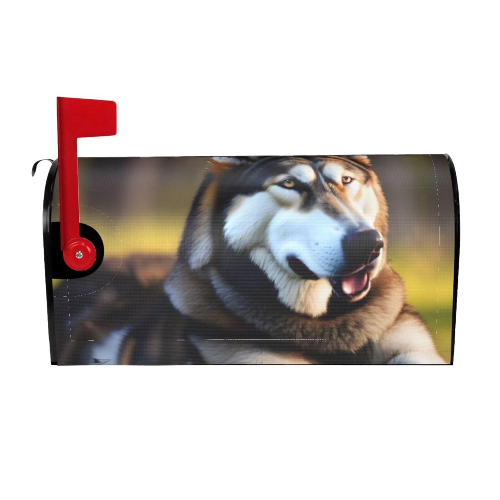 Husky Dog Print Mailbox Cover Wraps Post Letter Box Cover Decor For Outside Garden Yard Farmhouse Home