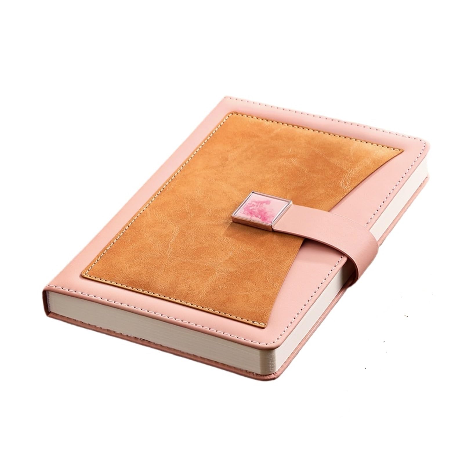 Notatnik Dziennik Gruby Notatnik W Formacie A5 Z Zapięciem Na Zatrzask I Wewnętrznymi Stronami Linie – Dziennik Podróży Materiały piśmiennicze(Pink)