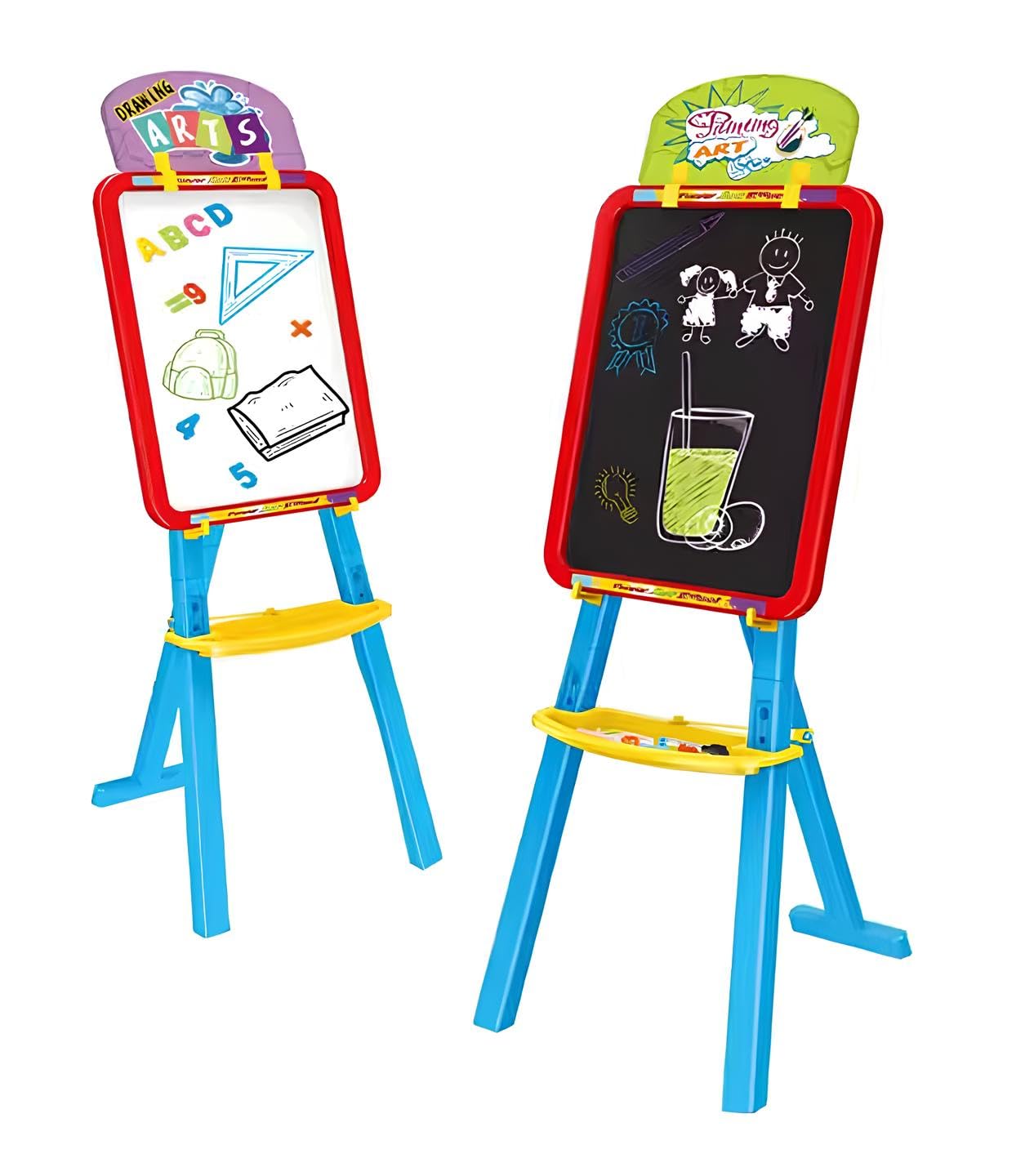 Lavagna Double Face per Gessi Pennarelli Magnetica Lavagna Verticale Orizzonatale Removibile con Cavalletto Pennarelli Gessi Lettere Numeri Magnetici Lavagne per Bambini 3in1 Lavagne Artista Scuola