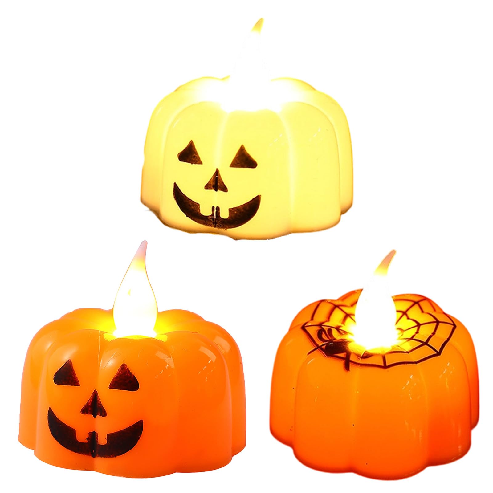 Nucelit Portable Flameless Pumpkin LED Lamp, Battery Powered Halloween Decoration with Safe Flicker Effect Halloween Decorations LED Lamps