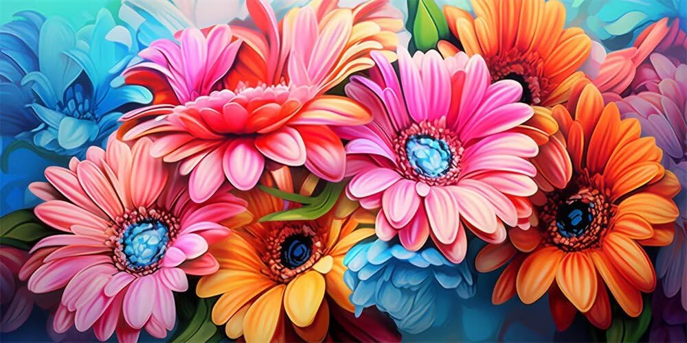Diamond Painting Kits for Adults Large, 5D DIY Flowers Diamond Art Kits Adults Square Drill Large Dimond Art Abstract Crystal Cross Stitch Gem Arts for Wall Decoration 70x40cm/27.6x15.7 Inch (WL504)