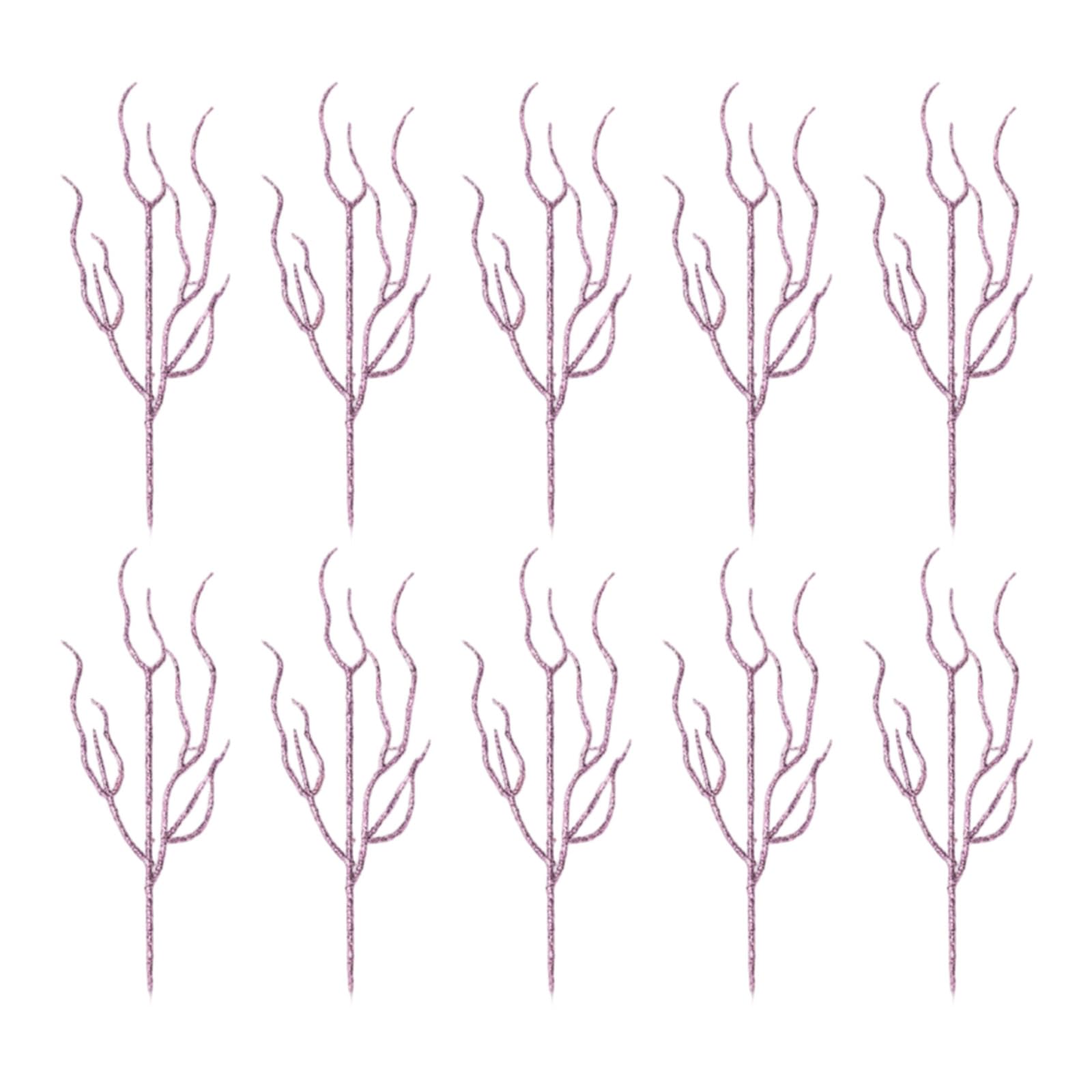 Xitea A Xite Pack Of 10 Realistic Rtificial Flower Stems, Rtificial Dried Branches, Glittering Picks For Christmas Nd Wedding Decoration, Plastic Flower Stems