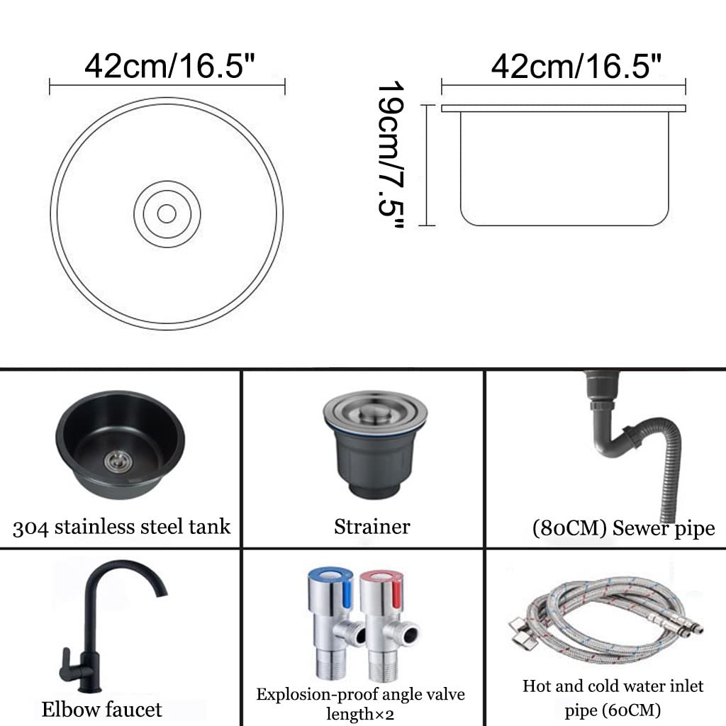 Fregadero de Cocina de Acero Inoxidable con desagüe y Grifo de Esquina, para instalación empotrada o bajo encimera en cocinas Modernas.