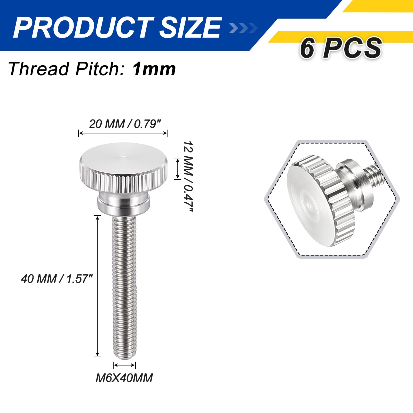 Stainless Steel Thumb Screws - 6 Pack -2