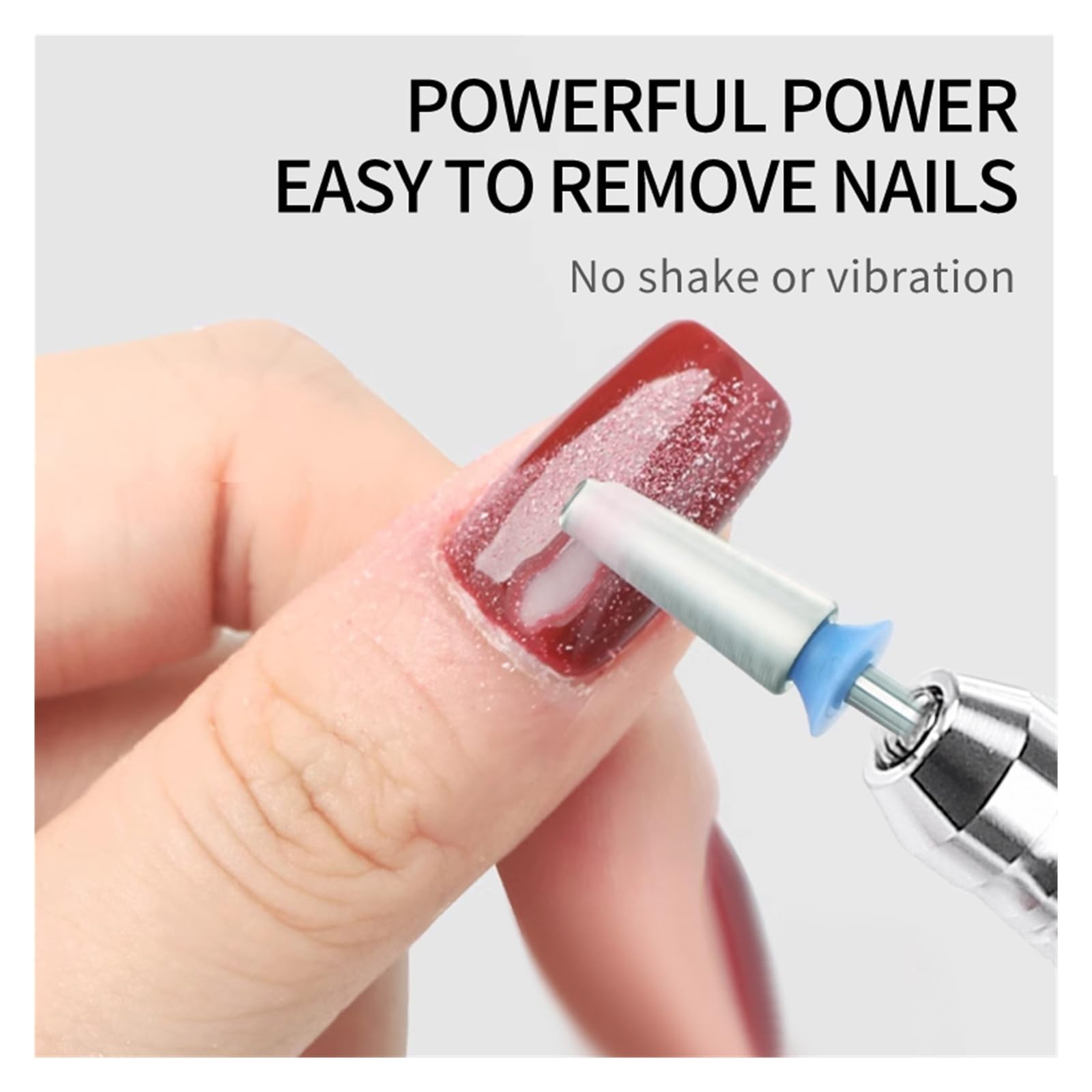 Frezarka do paznokci, Profesjonalna wiertarka do paznokci bezszczotkowa, mikrosilnik, tokarka żelowa, szlifierka i polerka manicure do użytku domowego(Silver)