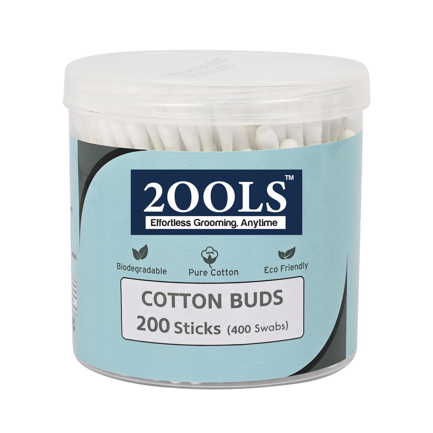 2ools Cotton Buds, Gentle Cotton Swabs for Personal Hygiene and Beauty (White) (200 Sticks (400 Swabs))