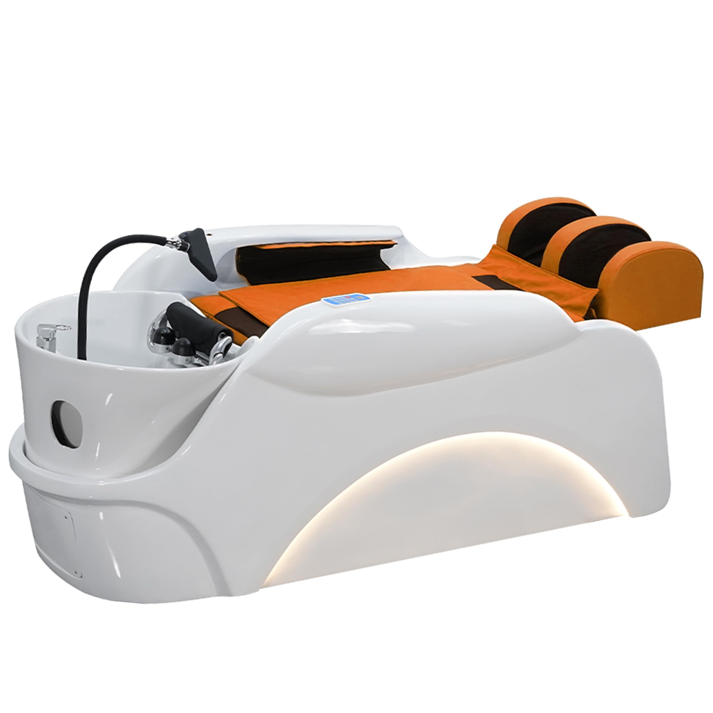 Discount Spa Equipment - Korean Japanese Shampoo Bed & Massage Table-in-1, Full Body & Leg Massage with Remote Controlled Water Circulator & Fumigation Device