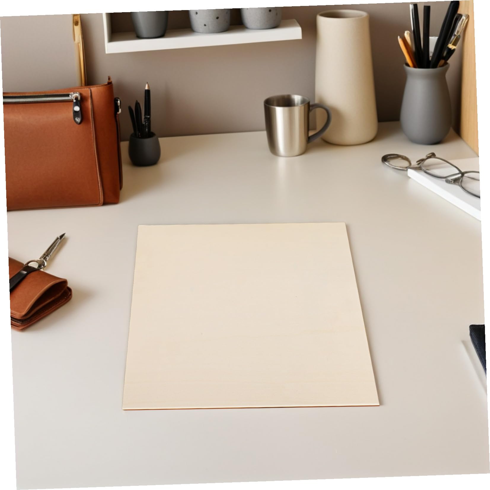 Mikikit 8 Piezas Tablero Cuadrado de Madera sin Terminar para Manualidades Diy, Fácil de Pintar y Pegar, Estilo Rústico, Adecuado para Talleres y Suministros Creativos