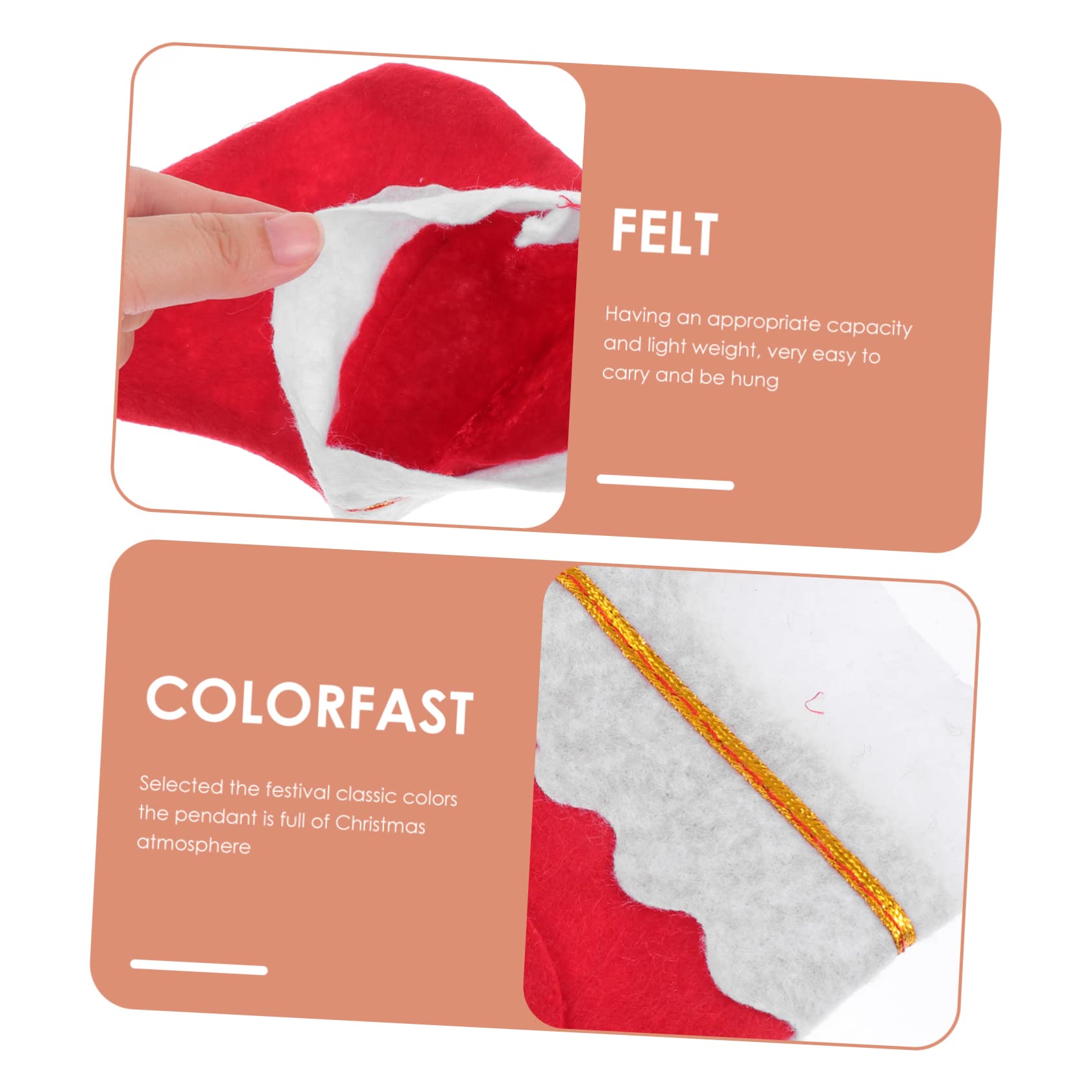 IMIKEYA 72 STK Weihnachtsstrumpf Goodie Bag weihnachtsgeschenktüte Mini-Weihnachtsstrümpfe Mini-Strümpfe Weihnachten büro Dekoration Office Decoration Kaminanhänger Geschenkhalter Stoff