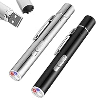 YEHUOT 2 Pack USB Rechargeable Laser Pointer Toys for Cats Dogs - Interactive Pet Training, Presentation Remote, Flashlight