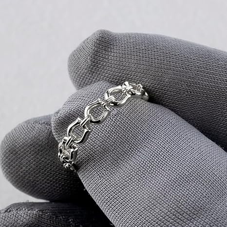 馬蹄 プラチナ リング 指輪 シンプル おしゃれ チェーン 馬の蹄 ひづめ 蹄鉄 - 画像 (5)