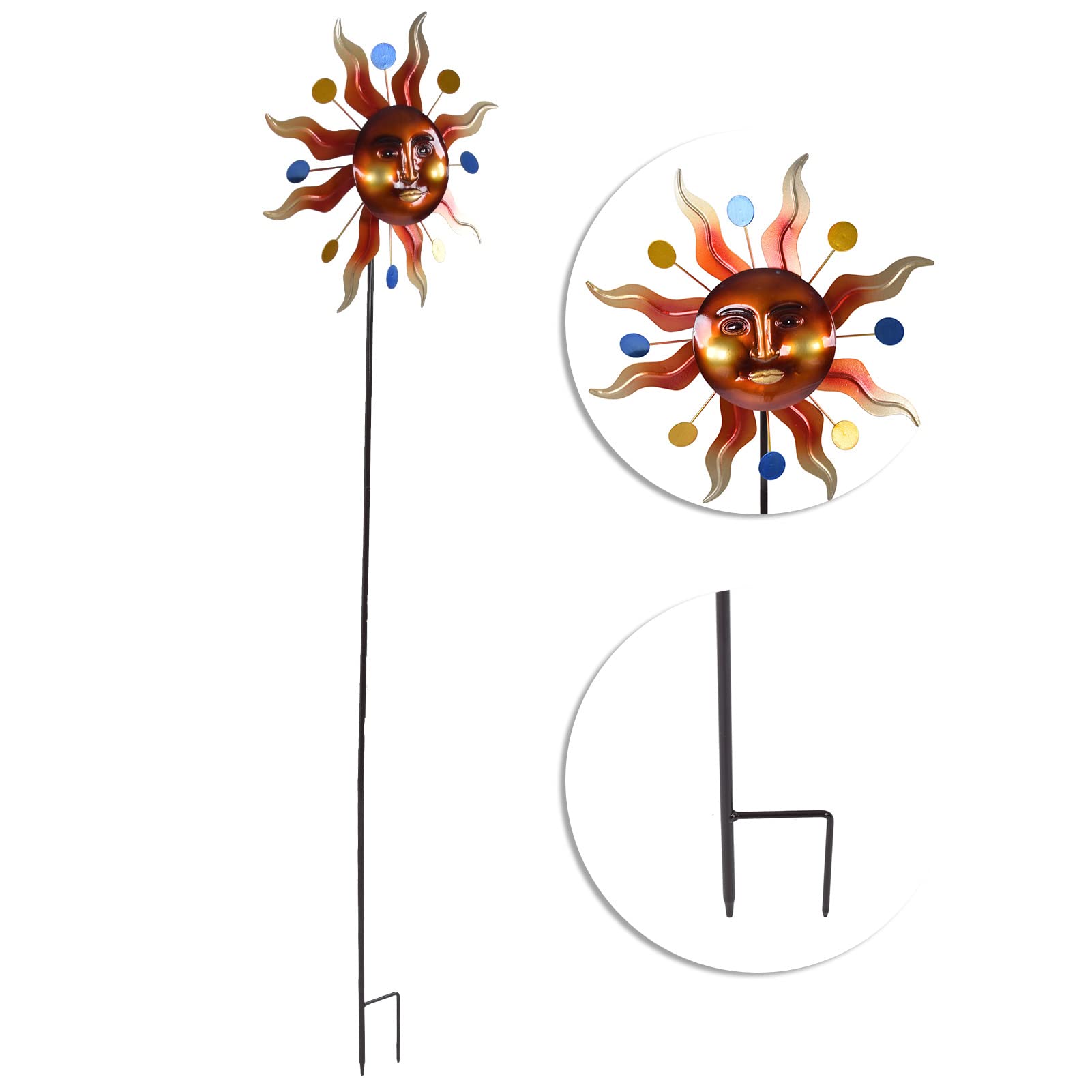 Molino de Viento Solar, Spinner de Viento de Flores Decorativo para Clima de Hierro con estaca de Tierra