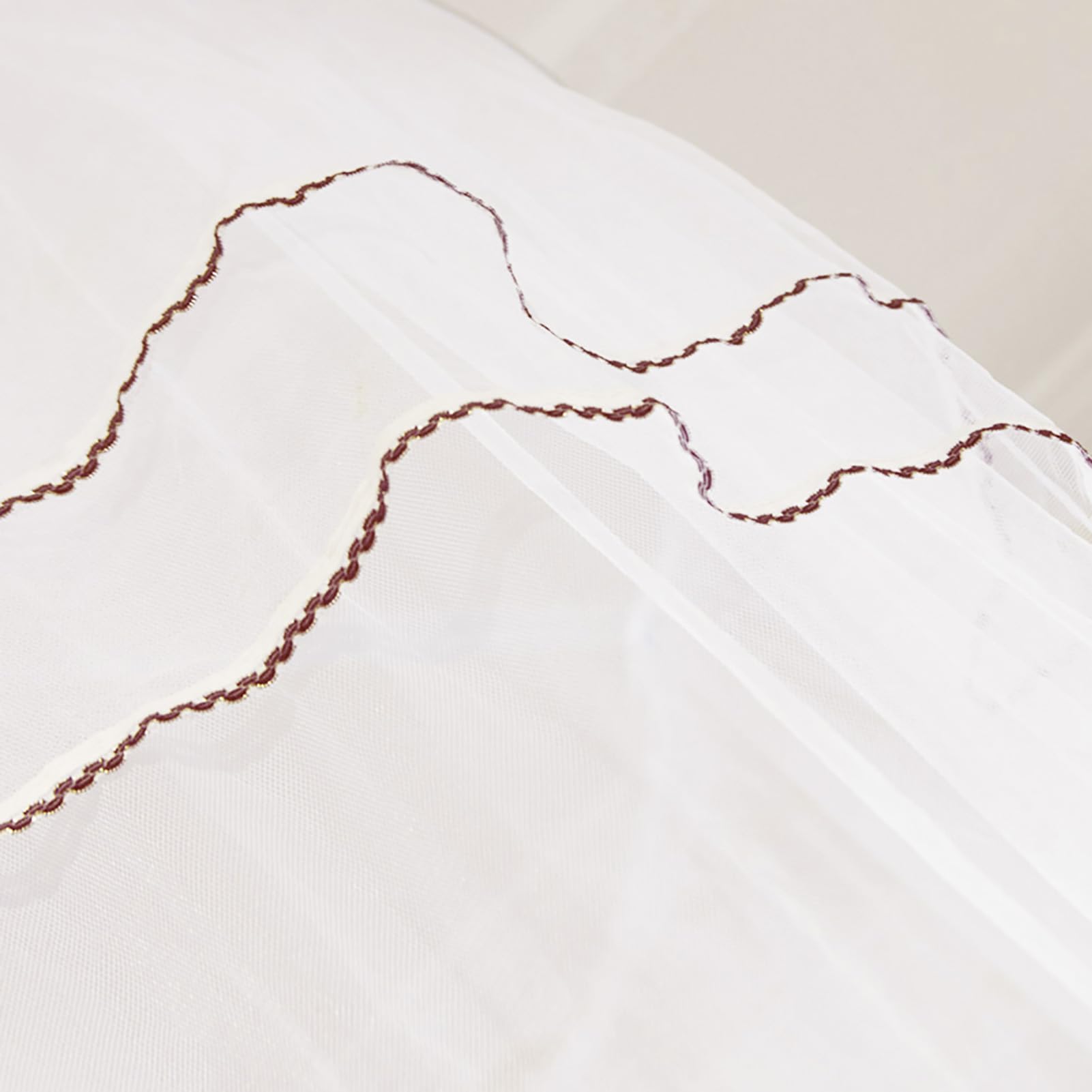 Prinzessinnen-Netz, atmungsaktiv, rund, Spitze, Bettvorhang für Mädchen, weiß, Hochzeitsstil, Netz mit Reifen, Queen-Size, zum Aufhängen, Betthimmel für Babybett, Doppelbetten (weiß)