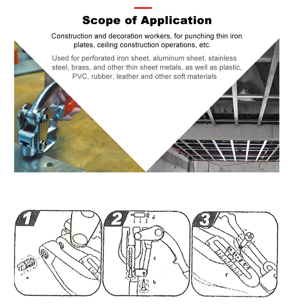 Fydun Perforadora de cinturón, Mano Multifunción Kit de perforadora de cuero Herramientas manuales para cuero, silla de montar, correa de reloj, calzado, plástico,caucho,lona,cartón