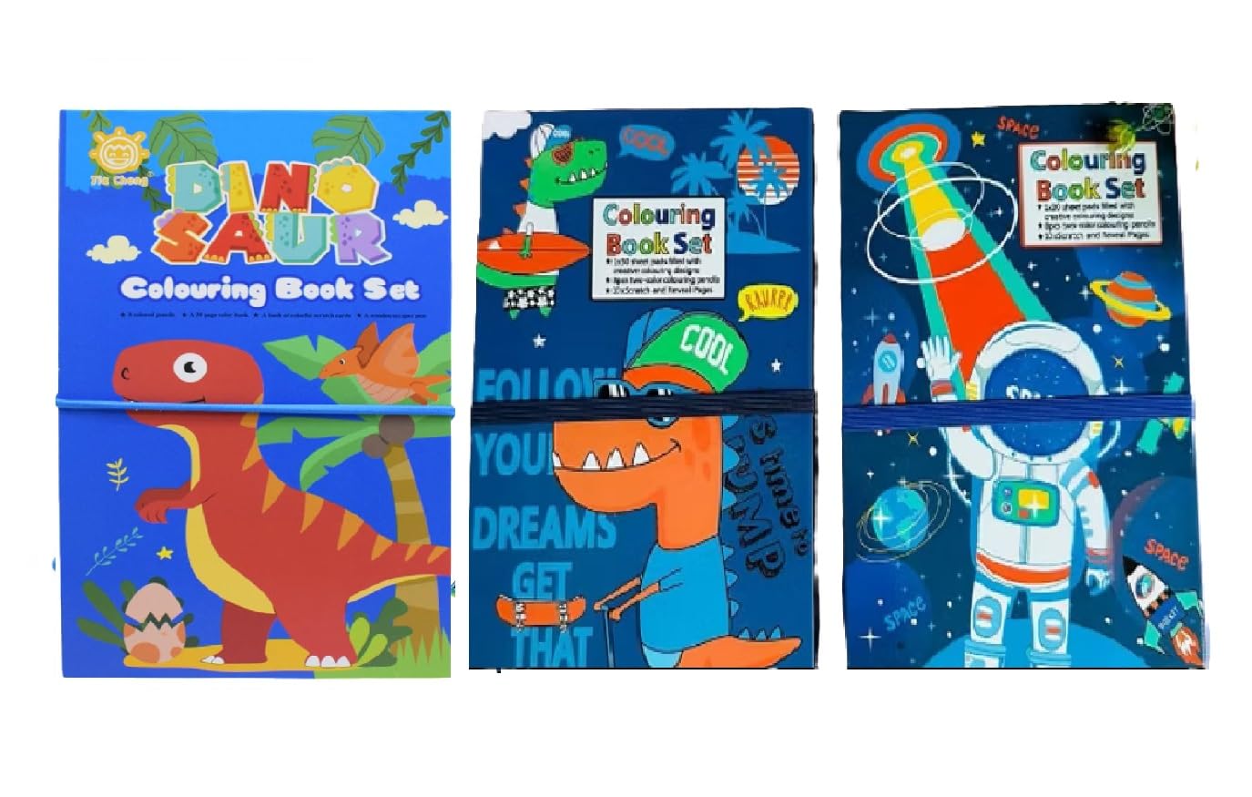 NEW PINCH Coloring Book Set for Kids – Includes 30 Drawing Sheet,8 Pencil Color,10 Scratch Sheet, Compact Art Kit,Prefect Return Gift for Kids - 3Pcs (Blue)(Design May Vary)