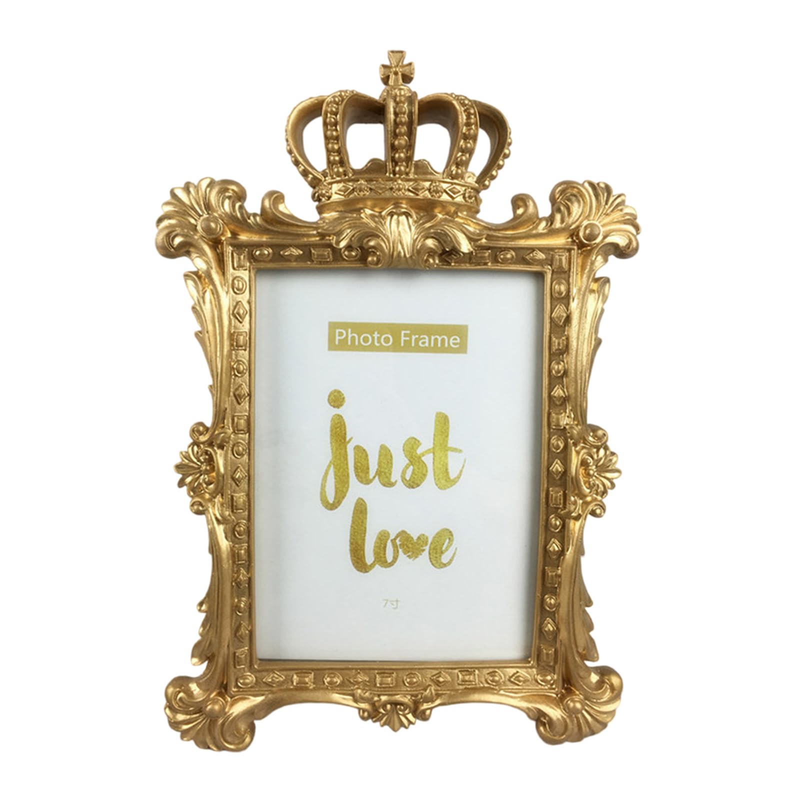 Stylish European Resin Crowns Shape Picture Frame Decorative Photo Frame for Wedding Anniversary Desktop Display Gift Resin Picture