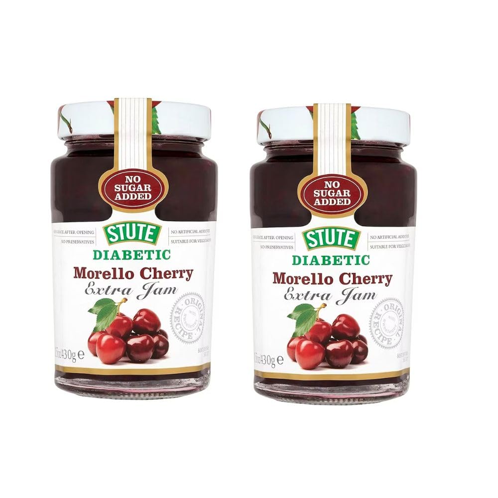 2 x 430g No Added Sugar Morello Cherry Jam Diabetic Friendly