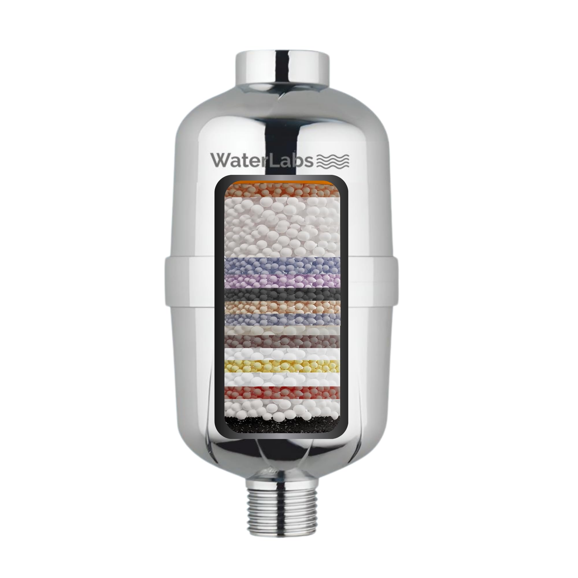 WaterLabs HL-19 Activated Carbon Shower & Tap Filter | 15-Stage Purification | Removes Hard Water, Chlorine & Metals | Healthier Skin & Hair | Quick & Easy Install