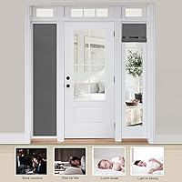 Vista 5 de WdFour Cortinas de puerta lateral para ventana de puerta, oscurecimiento de la habitación, cubierta de ventana de puerta de color sólido para puerta