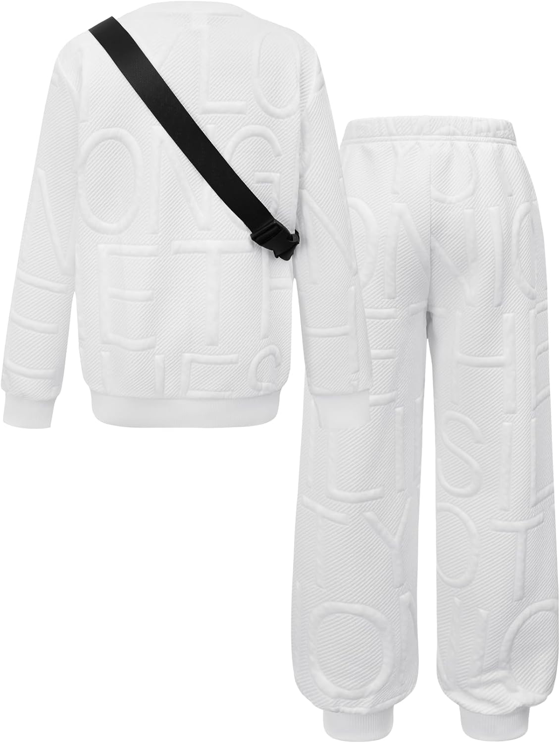 Kids' Boys 3-Piece Set with 3D Letter Print Long-Sleeved sweatshirt + Crossbody Bag - Image 2