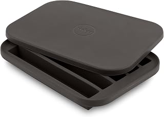 W&P Peak Silicone Water Bottle Ice Tray with Protective Lid - Charcoal, Easy Pop-Out Ice, BPA-Free, Dishwasher Safe