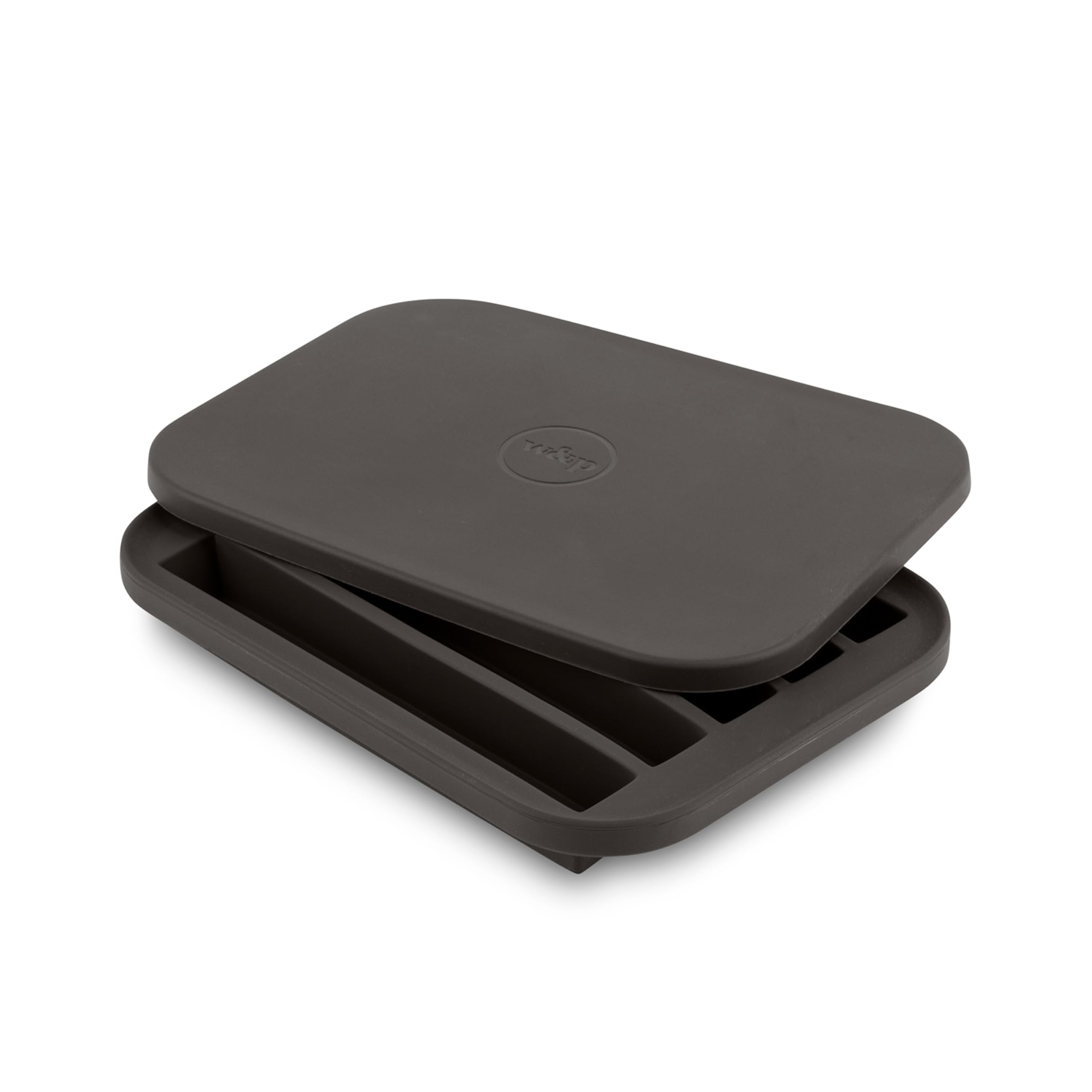 W&P Peak Silicone Water Bottle Ice Tray w/ Protective Lid | Charcoal| Easy to Remove Ice | Food Grade Premium Silicone | Dishwasher Safe, BPA Free