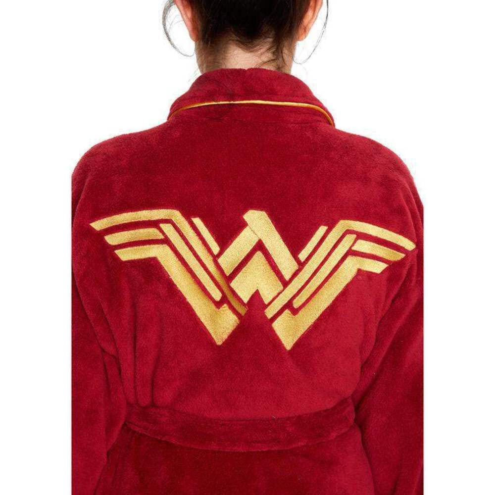 Wonder Woman Bademantel - Logo-Design ohne Kapuze - weiches Fleece mit Gürtel - DC Comics Justice League Geschenke für Damen Frauen Teenager Mädchen