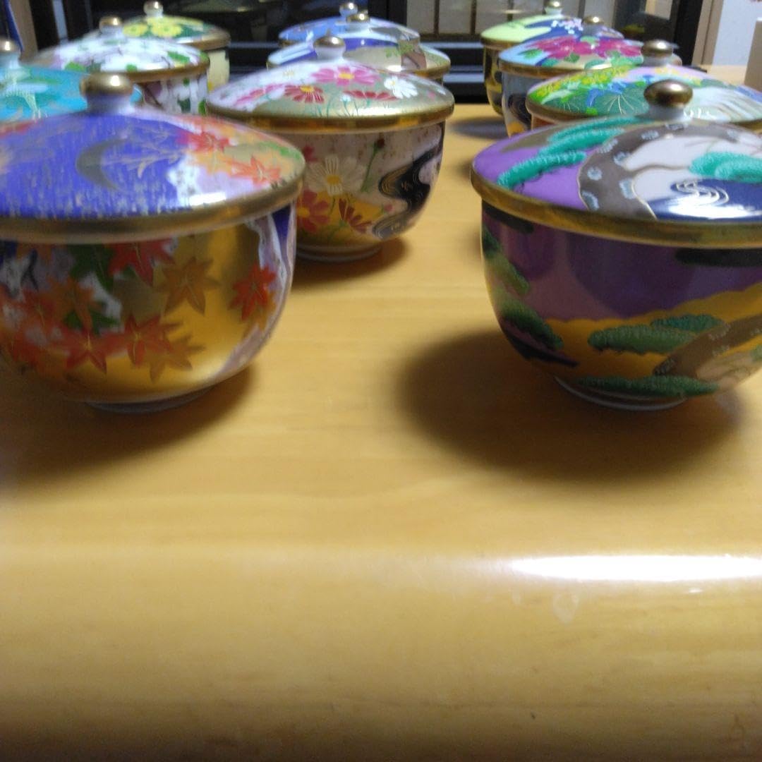 Amazon.co.jp: 有田焼 羽柴正和 宮中の花の歳時紀 高級蓋付き煎茶茶器  