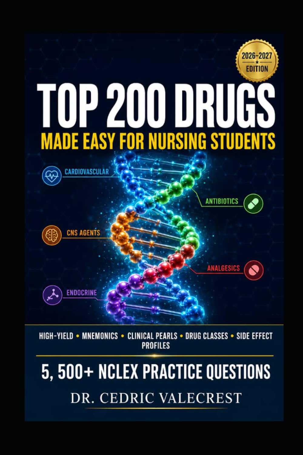 Top 200 Drugs Made Easy for Nursing Students: High-Yield Pharmacology by Drug Class — Mnemonics, Clinical Pearls, Side Effect Profiles, and 5, 500+ NCLEX Practice Questions