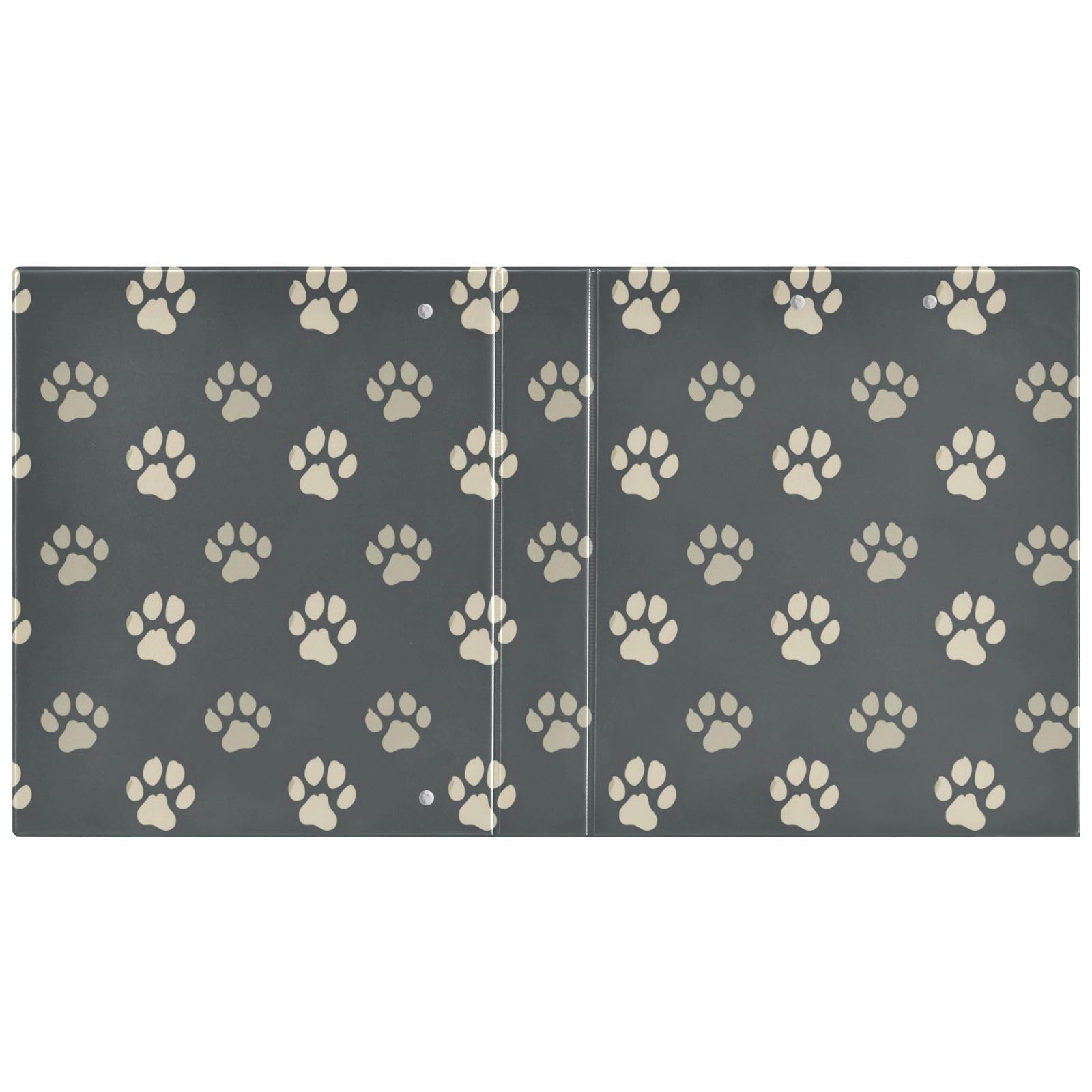 Raccoglitore a 3 anelli con stampa di zampa di cane, 3,8 cm, raccoglitore con appunti e tasche in PVC, adatto per carta da 21,5 x 28 cm, per scuola e ufficio (confezione da 1)
