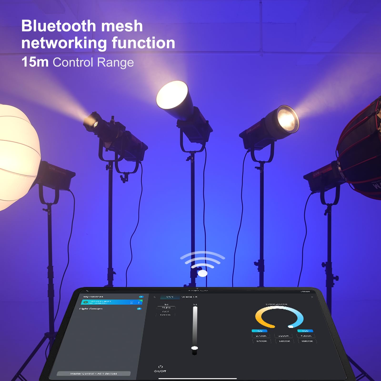 GVM 300W LED Video Light, 221950lux/1m, ARO SD300B Fotografia Kit di illuminazione con APP Control, 2700K-6800K Studio Light Kit Illuminazione Continua per YouTube, Film, 12 Effetti Scene