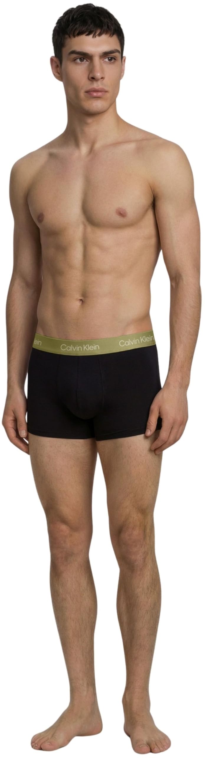 Calvin Klein Men’s 3 Pack Trunks, Green (BLACK W GREEN BLOOM WB/BLACK W DA), XL