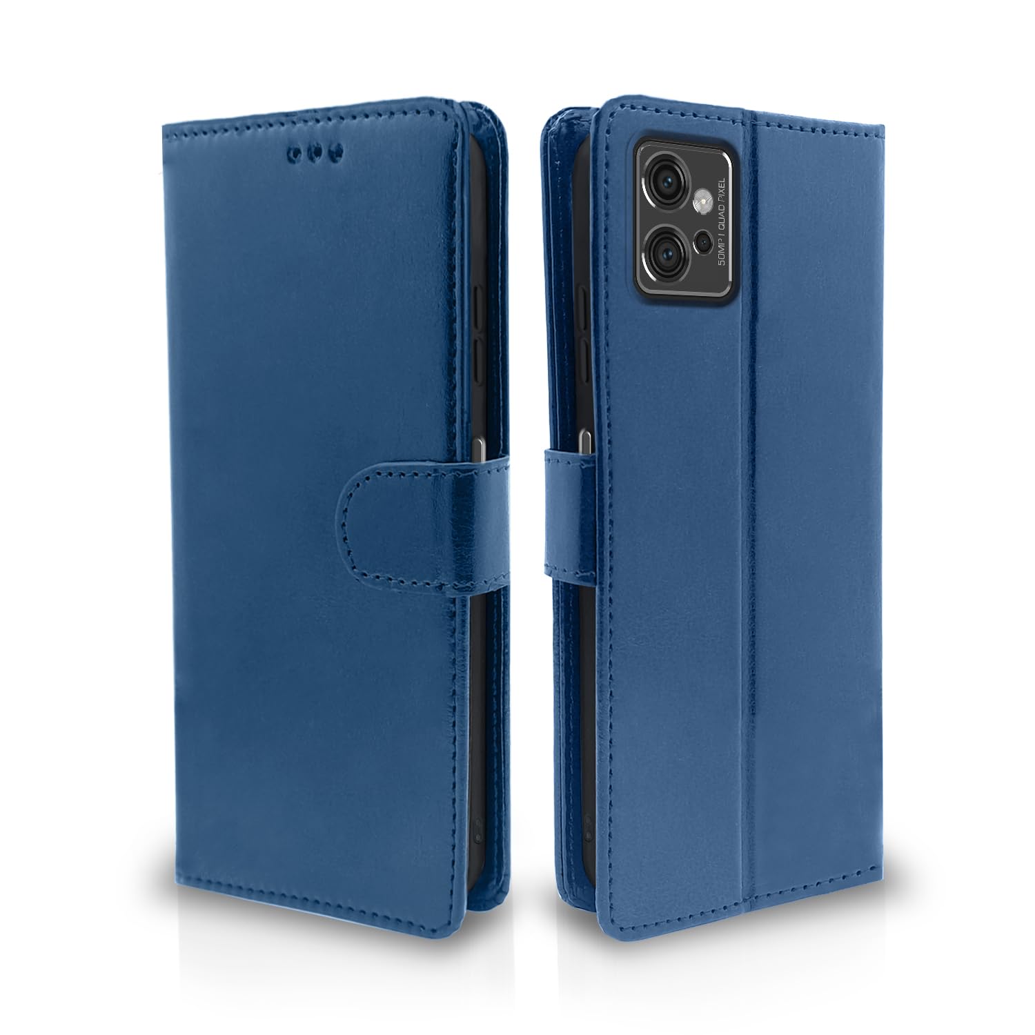 Pikkme Moto G32 Flip Cover Leather Finish | Inside TPU with Card Pockets | Wallet Stand and Shock Proof | Complete Protection Flip Case (Blue) (B0CN6N1T4C) Amazon Price History, Amazon Price Tracker