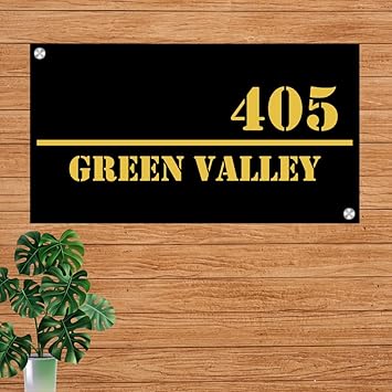 SIGNOOGLE Customised Name Plate For Home Entrance Acyrlic Outdoor House Wall Decor Multicolor (12 x 6 Inch)