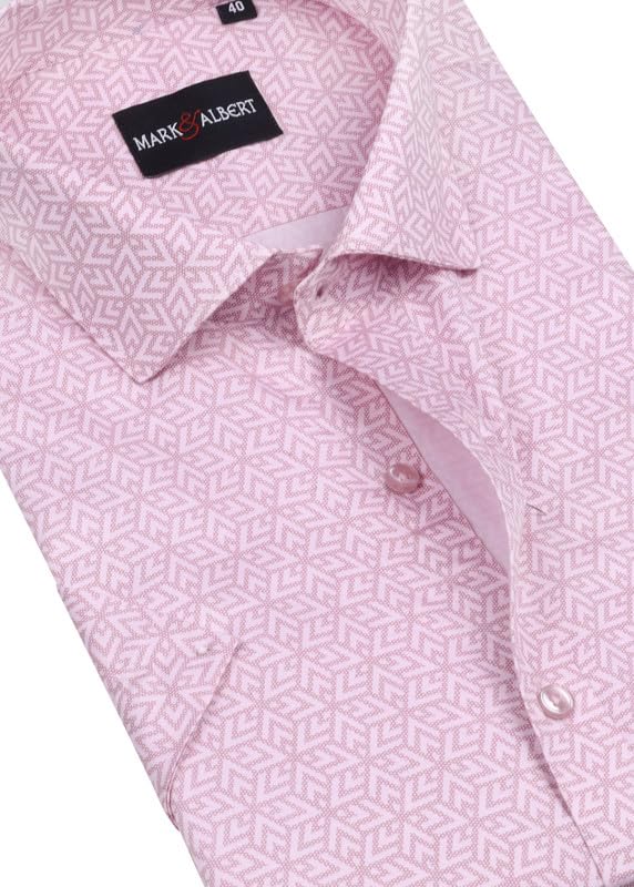Image of MARK & ALBERT Men's 100% Cotton Printed Half Sleeves Regular Fit Shirt for Men
