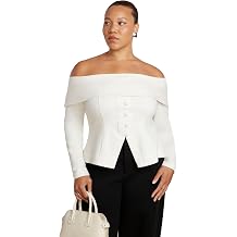 ELOQUII Fold Over Top with Front Button Detail